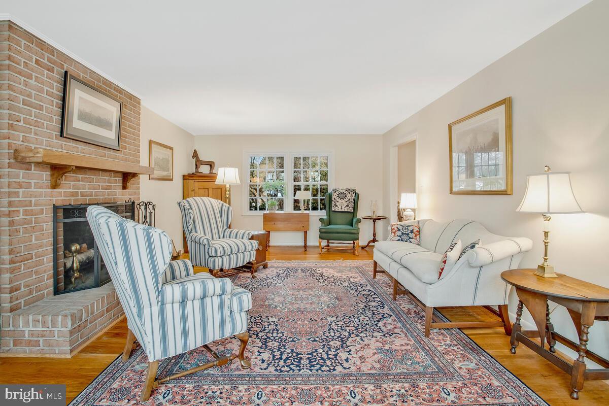 Living room with fireplace