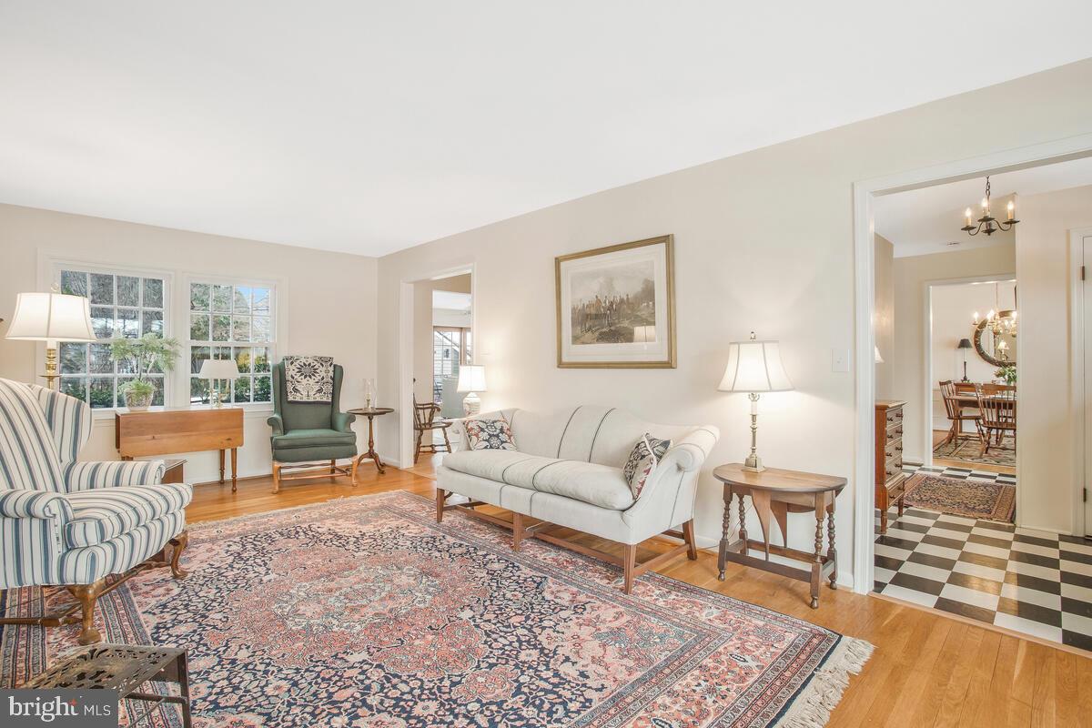 Living room with hardwood floors