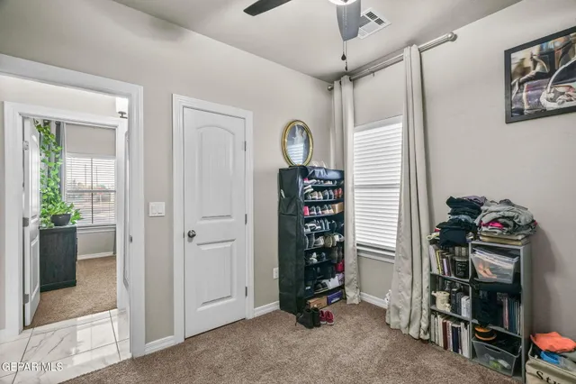 a room with furniture and a potted plant