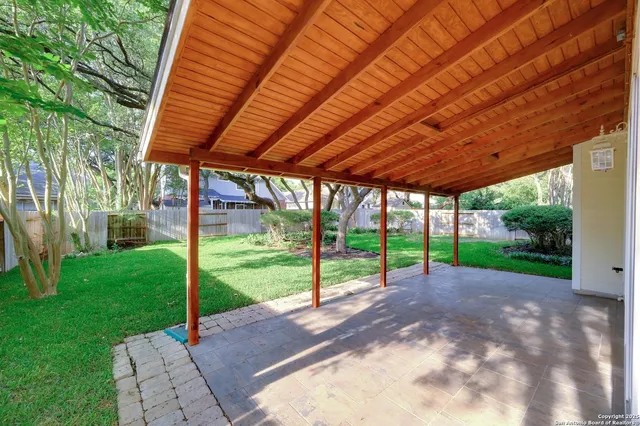 a view of porch with a backyard