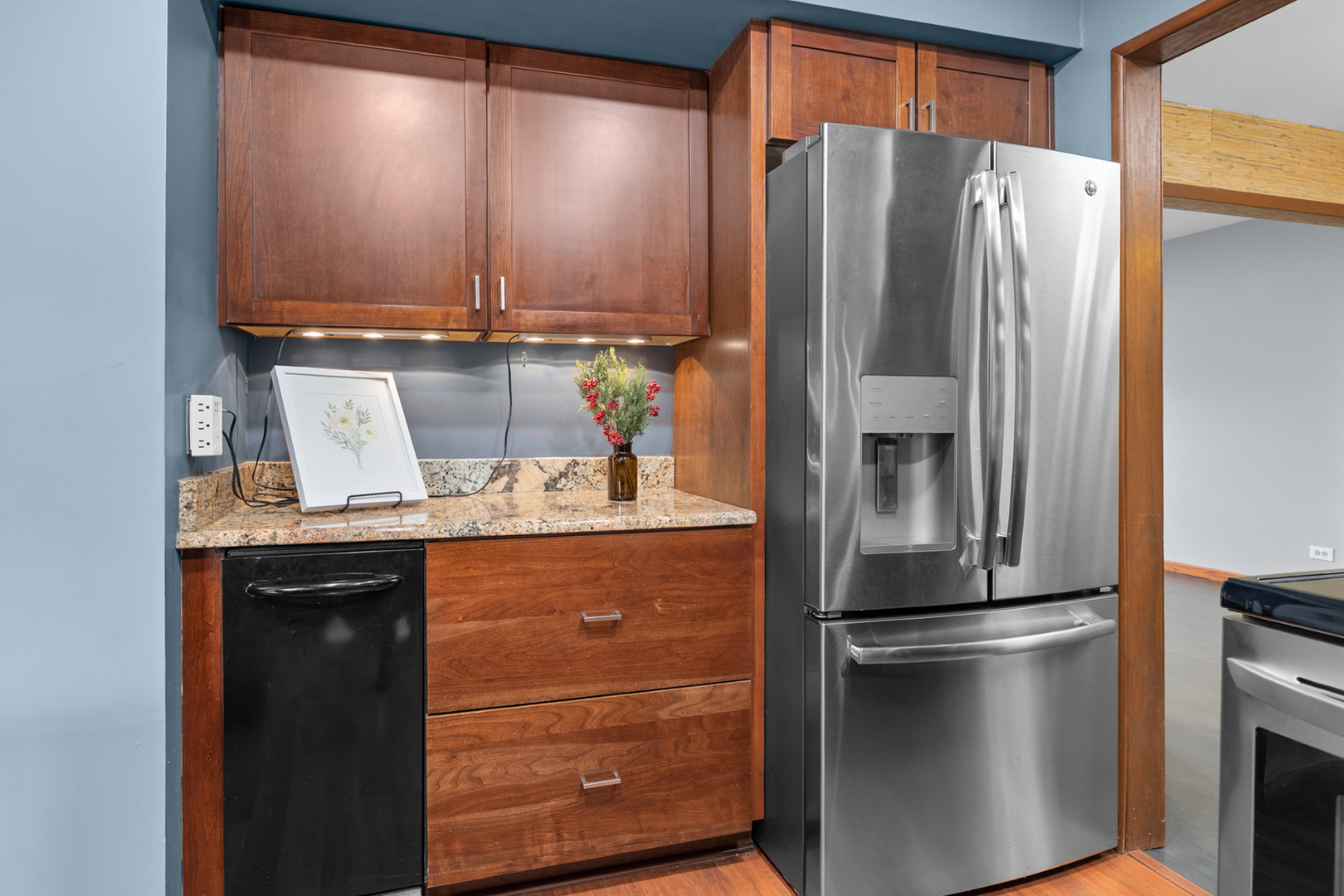 1567 California Street Elk Grove Village, IL 60007 - Photo 10 of 29 a kitchen with stainless steel appliances granite countertop a refrigerator and a sink
