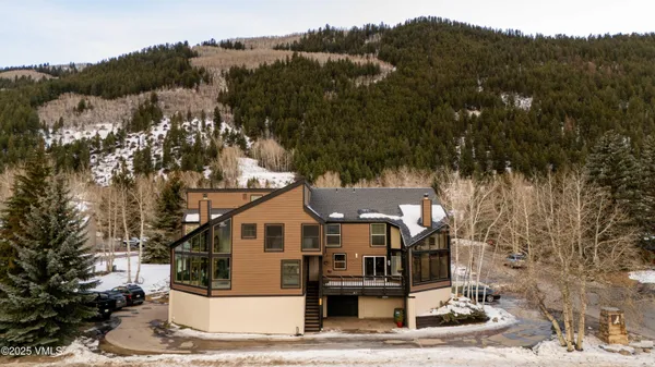 a view of a house with a terrace