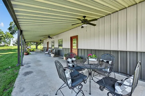 a outdoor space with furniture