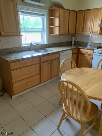 a kitchen with a sink a window and cabinets
