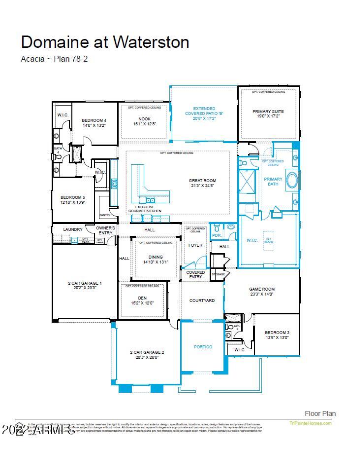 1286 East Blue Ridge Way Gilbert, AZ 85298 - Photo 11 of 11 DOM 22 - Floorplan