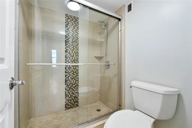 a city view with tall buildings