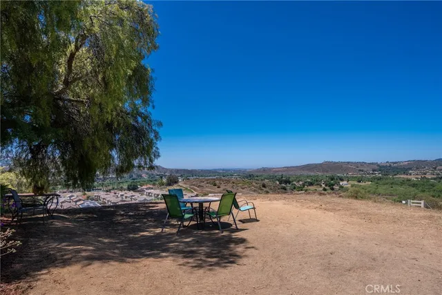 a view of a road with a yard