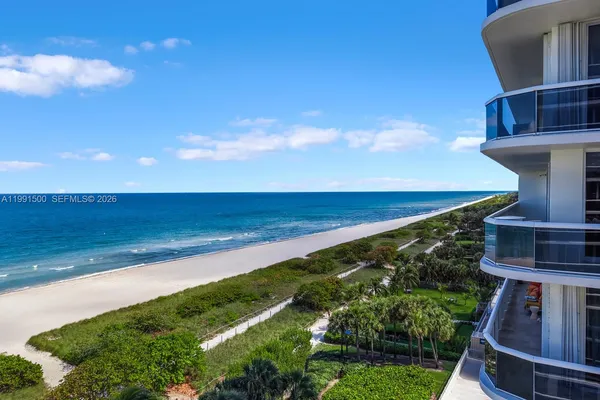 a view of an ocean and beach