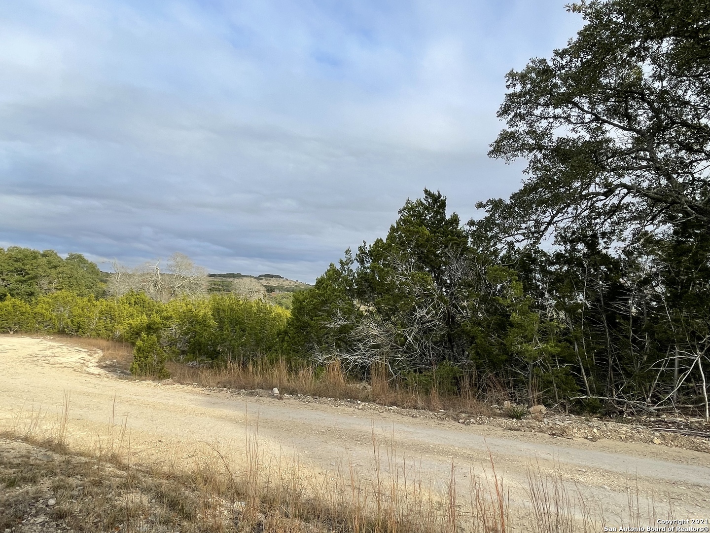1490 Red Rock Road Kendalia, TX 78027 - Photo 2 of 5 a view of a yard and mountain view