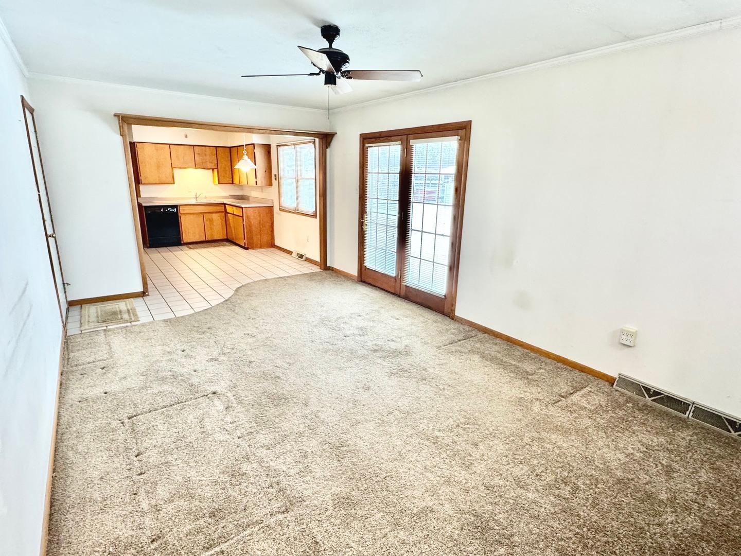 219 William Street New Lenox, IL 60451 - Photo 14 of 29 a view of empty room with wooden floor and fan