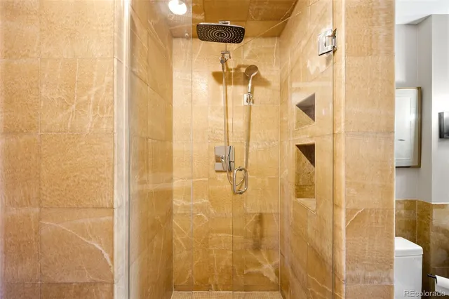 a bathroom with a shower
