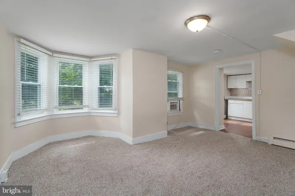 an empty room with windows