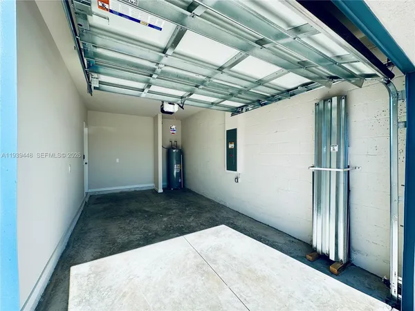 a view of a yard with an ocean