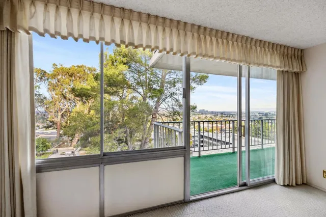 a view of a garden from a window