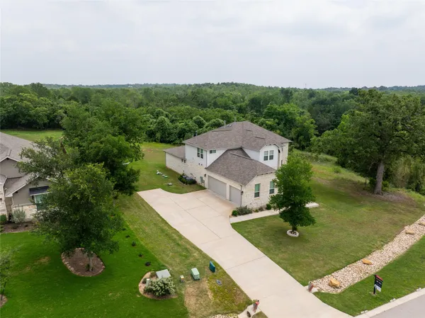 an aerial view of a house
