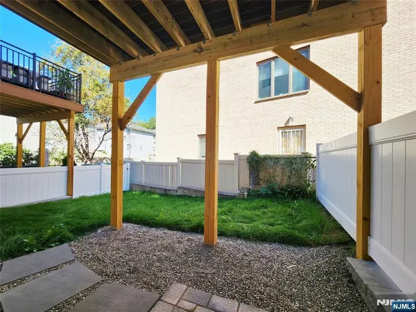 a view of a porch with a yard
