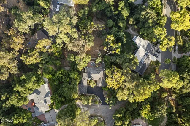a view of a city with mountain