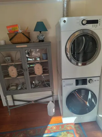 a utility room with washer and dryer