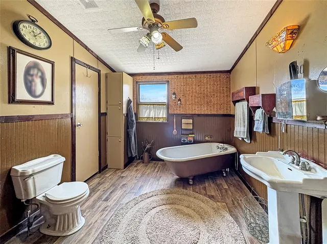 a bathroom with a toilet a sink and a mirror