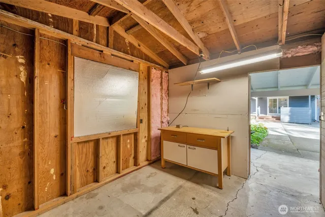 an empty room with windows