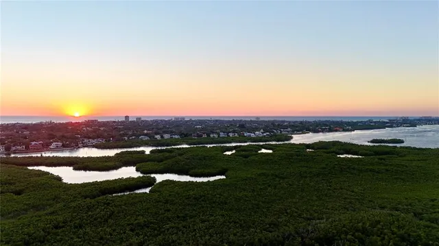 a view of a lake with houses