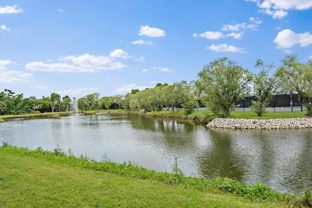 a view of a lake with houses