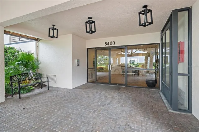 a view of a hallway with entryway