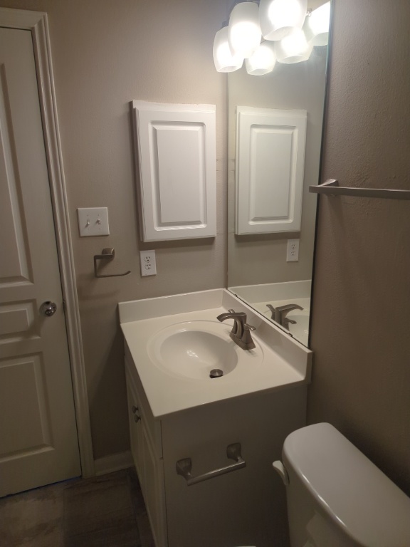 3300 Forest Creek Drive, Unit 26 Round Rock, TX 78664 - Photo 16 of 21 a bathroom with a toilet sink and mirror