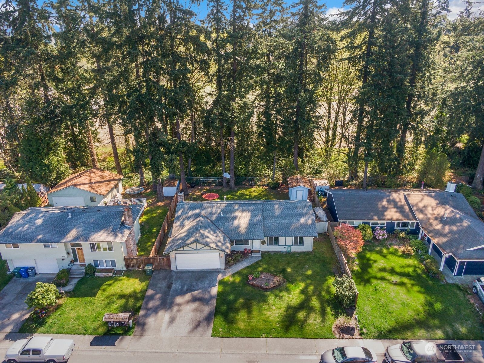 15612 119th Avenue Northeast Bothell, WA 98011 - Photo 29 of 32 an aerial view of a house with garden space and street view