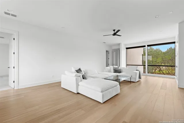 a view of an outdoor space with a swimming pool