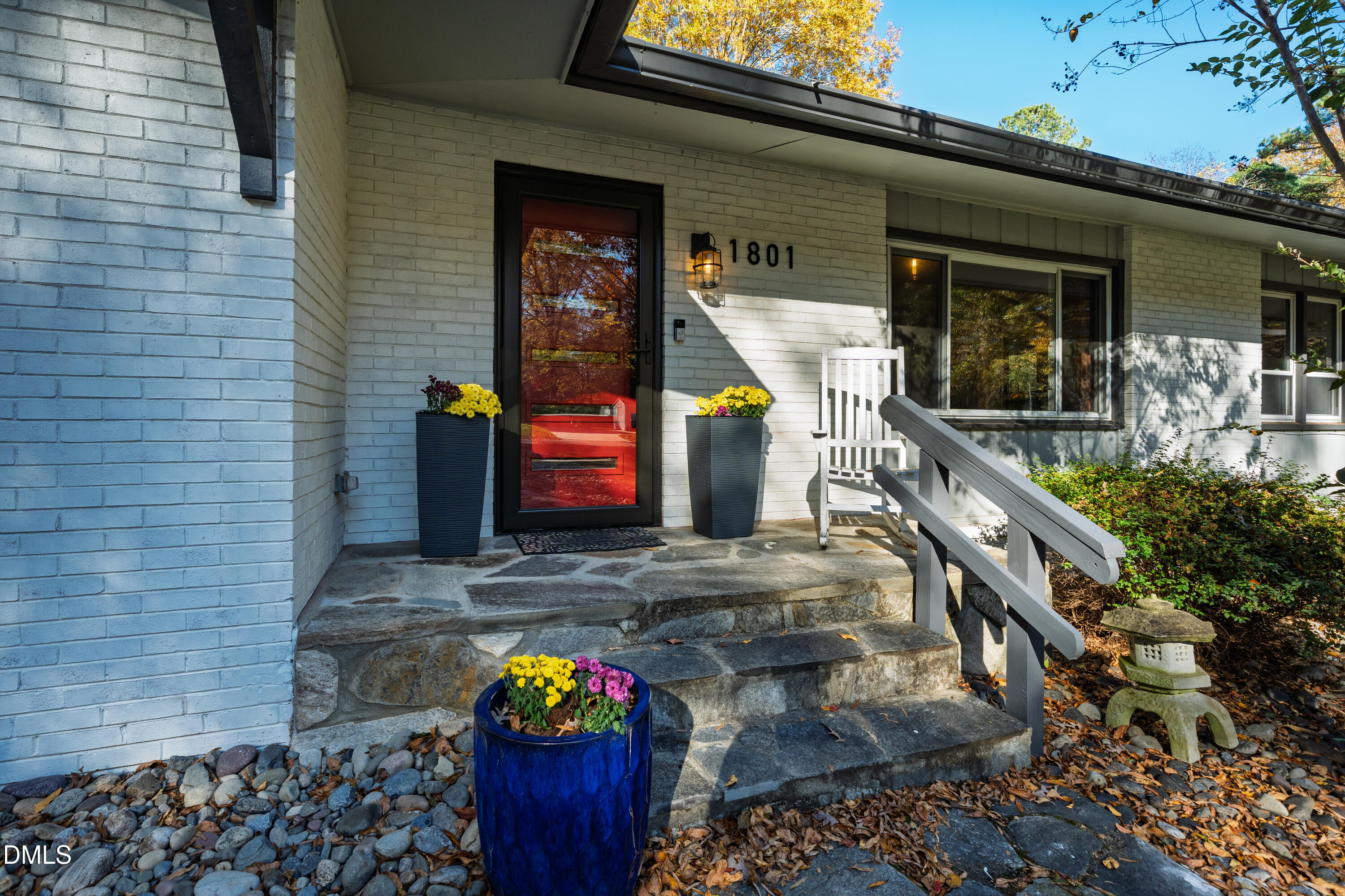 a outdoor space with potted plants