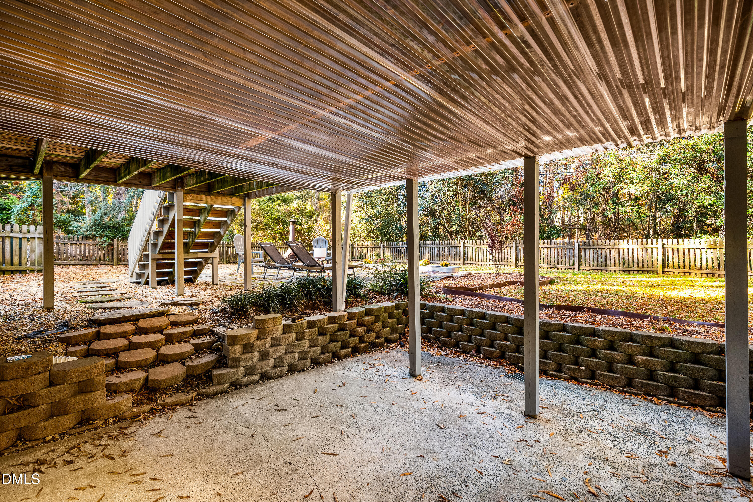 1801 Fountain Ridge Road Chapel Hill, NC 27517 - Photo 37 of 50 a view of a backyard with wooden floor and outdoor space