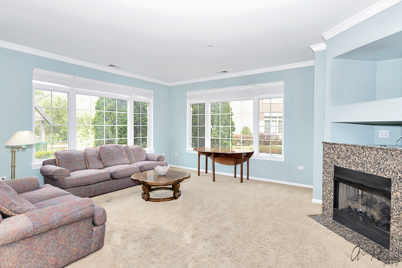 640 McHenry Road, Unit 108 Wheeling, IL 60090 - Photo 18 of 30 a living room with furniture and a fireplace