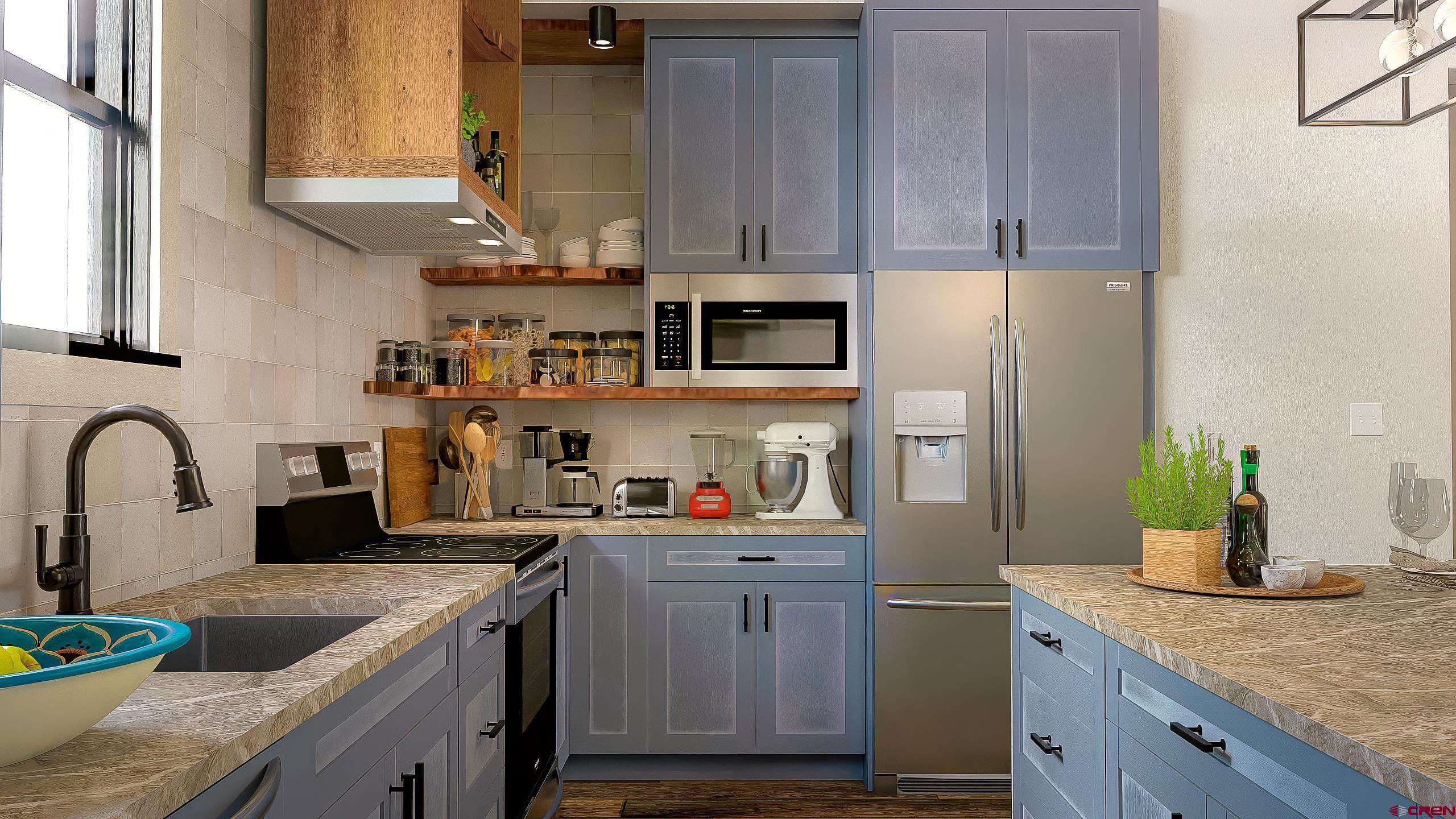Lot 4 Rustic Row Montrose, CO 81401 - Photo 11 of 14 a kitchen with stainless steel appliances granite countertop a sink stove and refrigerator
