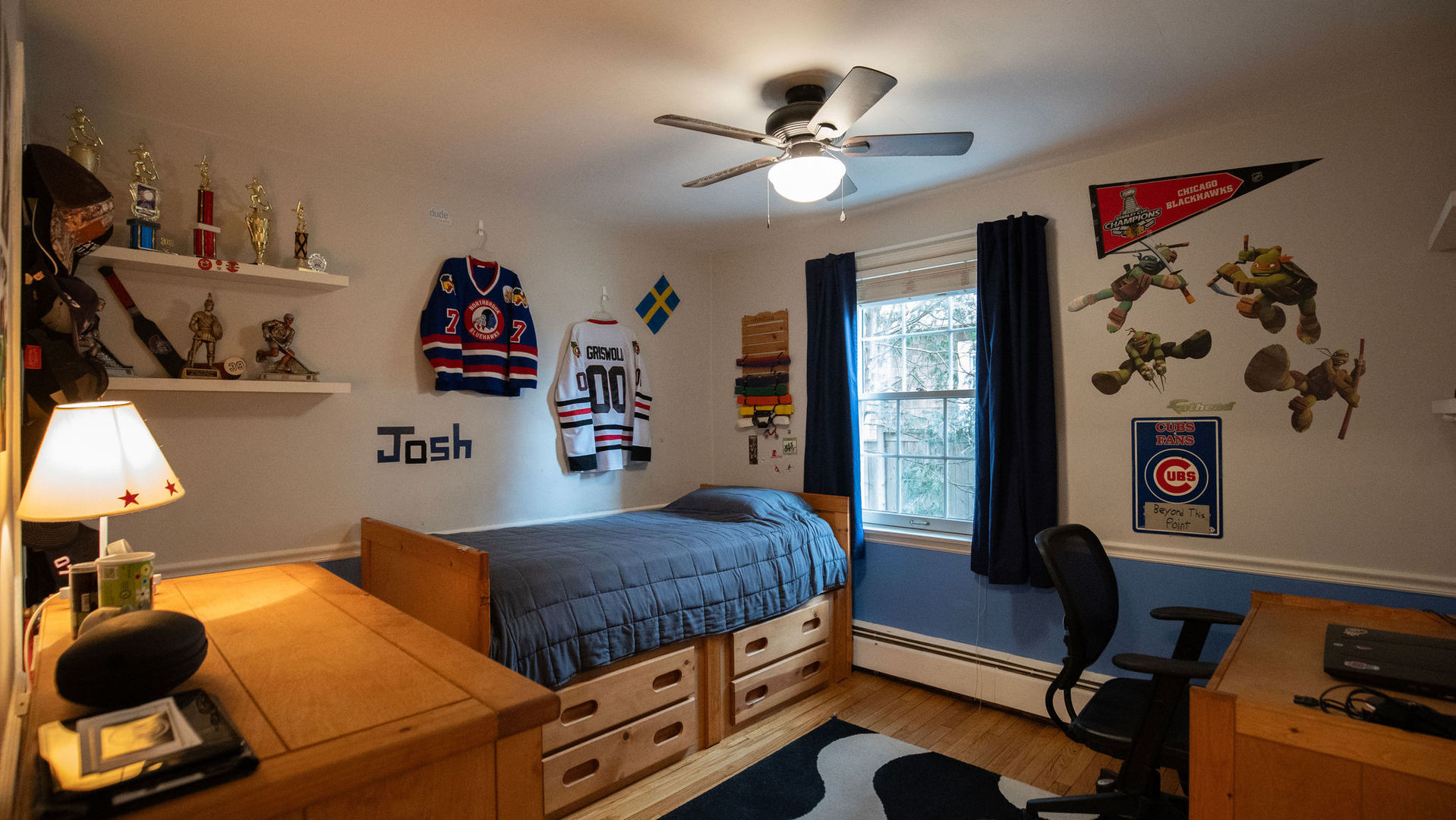 1836 Oak Avenue Northbrook, IL 60062 - Photo 12 of 41 a bedroom with a bed and a chandelier