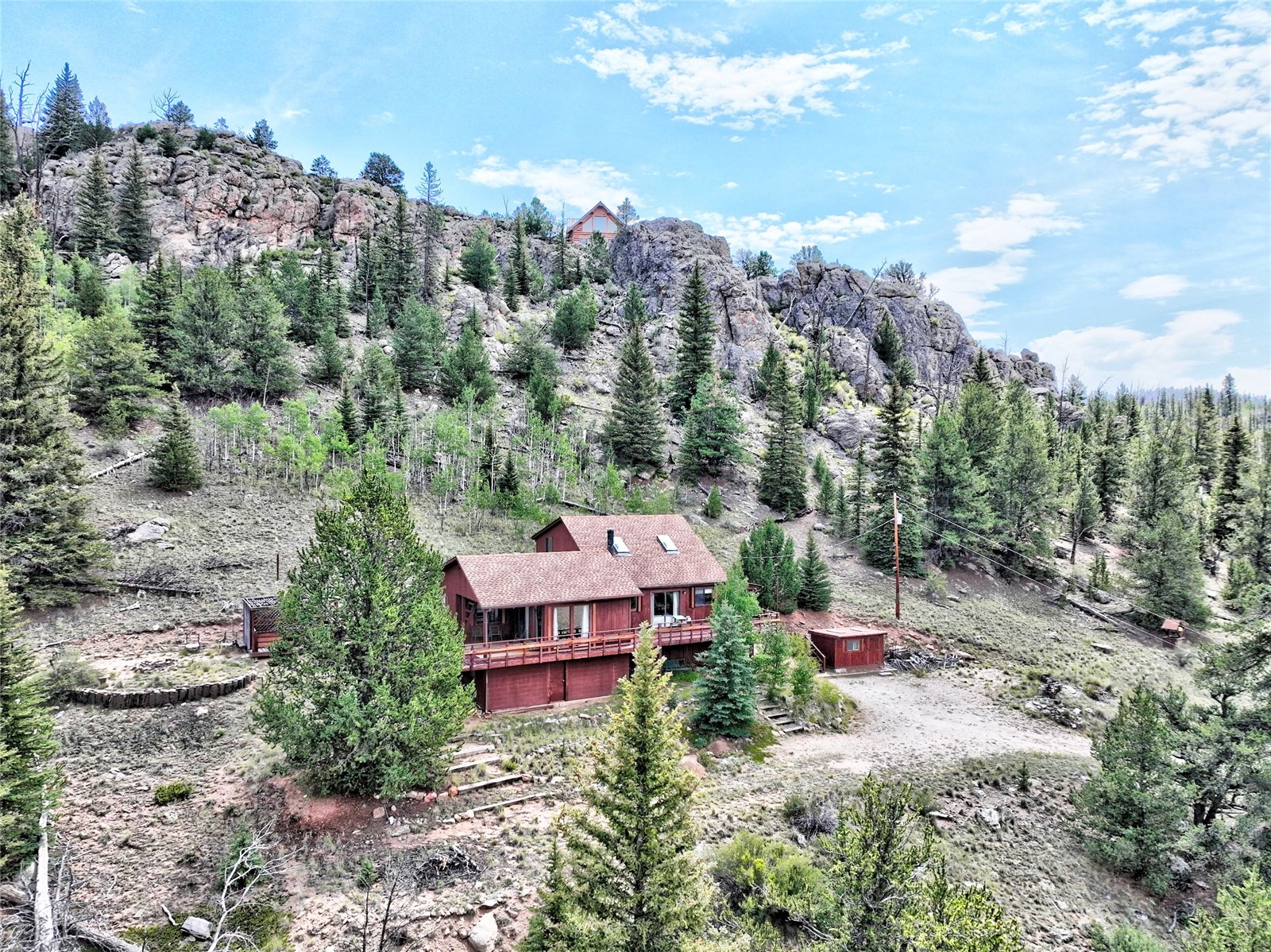 1722 Stagestop Road Jefferson, CO 80456 - Photo 20 of 26 an aerial view of a house with a yard