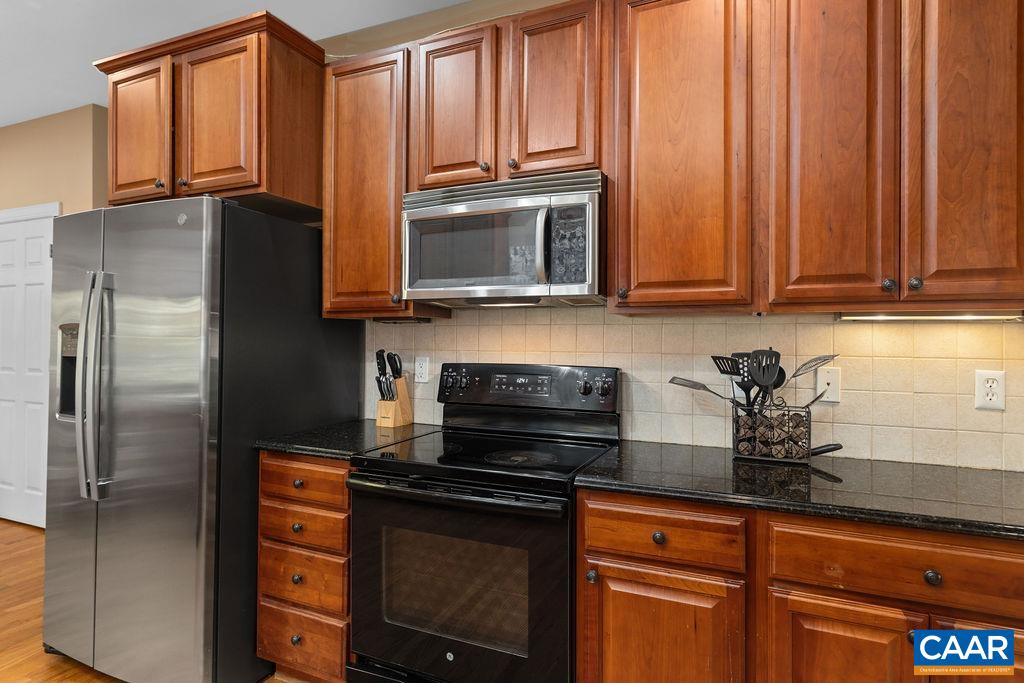 59 Timber Ridge Lane Roseland, VA 22967 - Photo 12 of 45 a kitchen with granite countertop a refrigerator stove and microwave