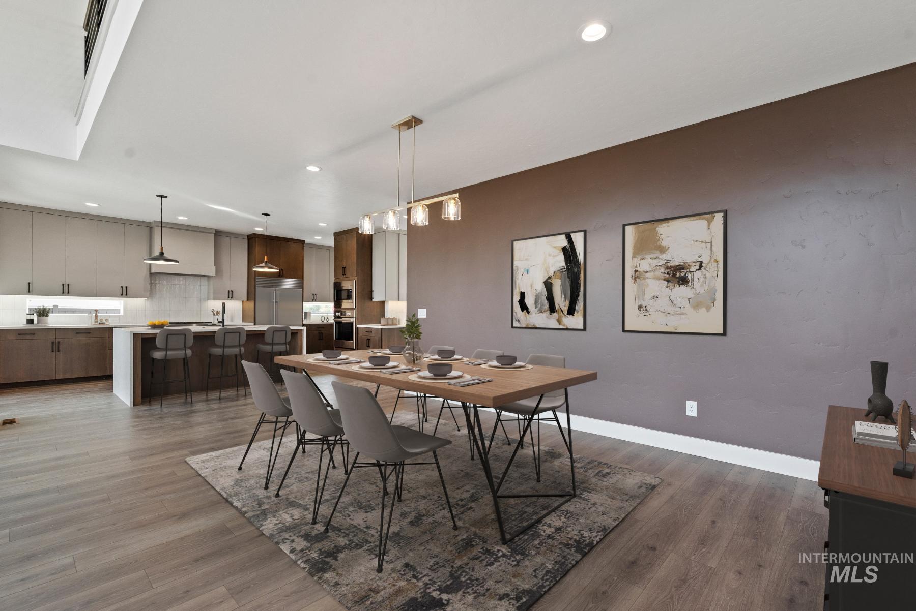 8482 West Graye Street, Unit ALPINE Meridian, ID 83646 - Photo 9 of 19 Dining area with light wood-style flooring and recessed lighting