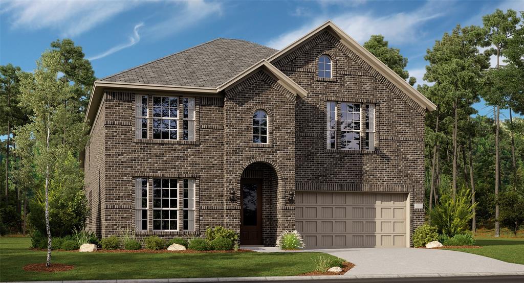 201 Breeds Hl Road Little Elm, TX 75068 - Photo 1 of 1 Traditional-style home featuring an attached garage, brick siding, a front yard, and concrete driveway
