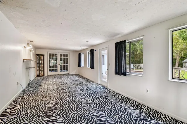 a big room with windows