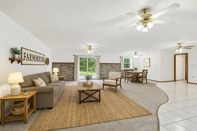 a living room with furniture