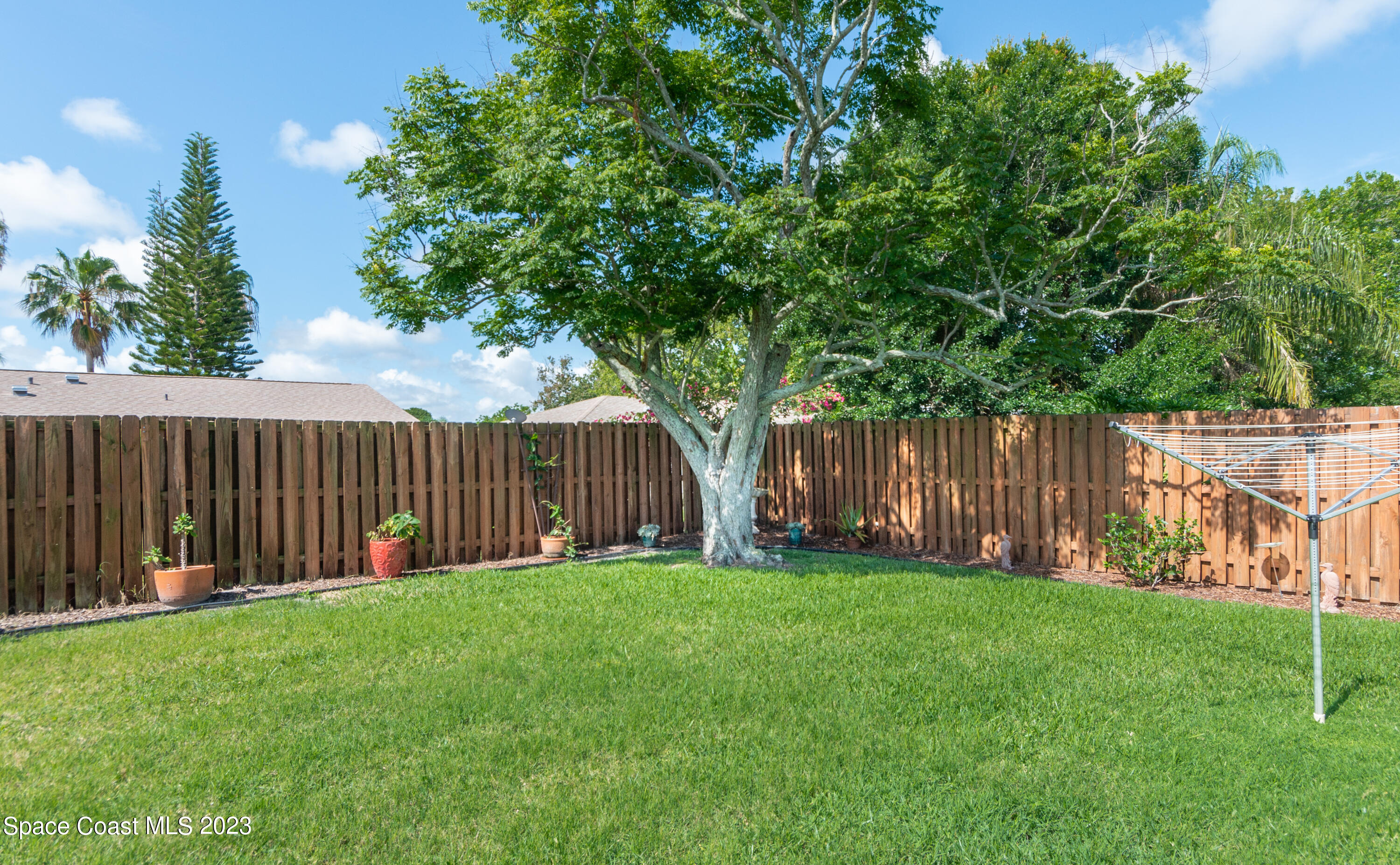 1919 Player Circle North Melbourne, FL 32935 - Photo 20 of 29 a garden with trees in the background