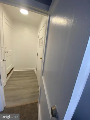 an empty room with a workbench