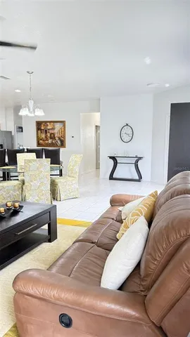 a living room with furniture and a couch