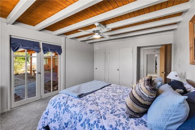 a view of a garage with storage