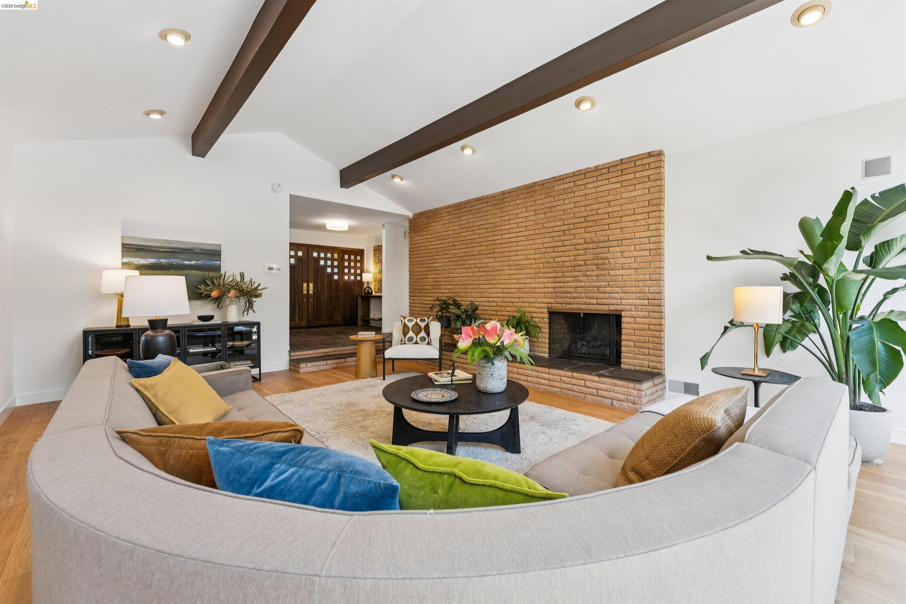 7 Jo Lin Court El Sobrante, CA 94803 - Photo 32 of 99 Vaulted ceiling with exposed wood beams and recessed lighting