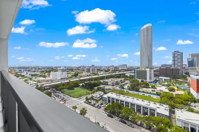 a view of a city from a balcony