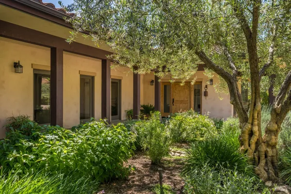 a view of backyard with green space