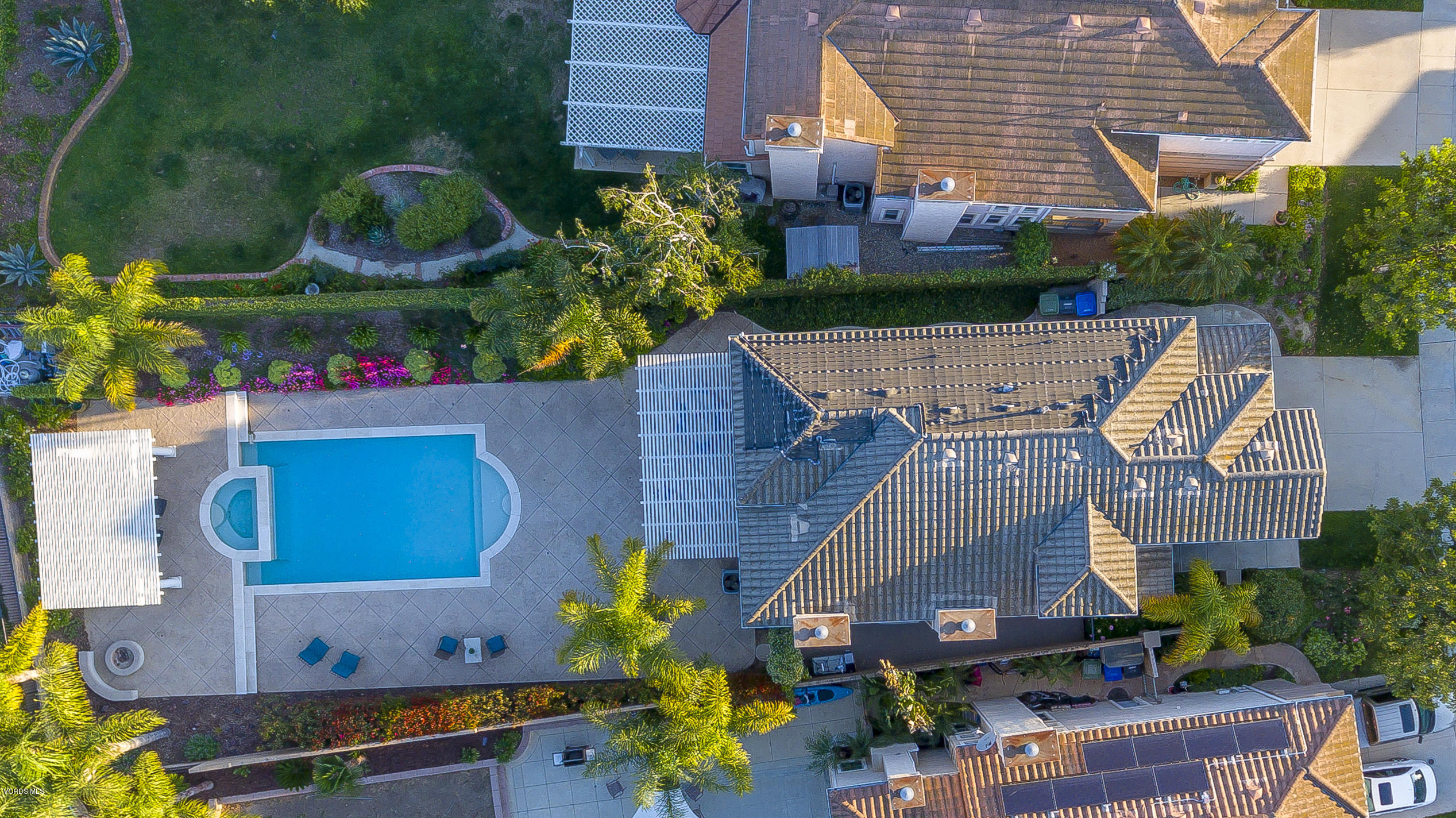 3944 Sunsetridge Road Moorpark, CA 93021 - Photo 24 of 25 an aerial view of a house with a swimming pool patio and outdoor seating
