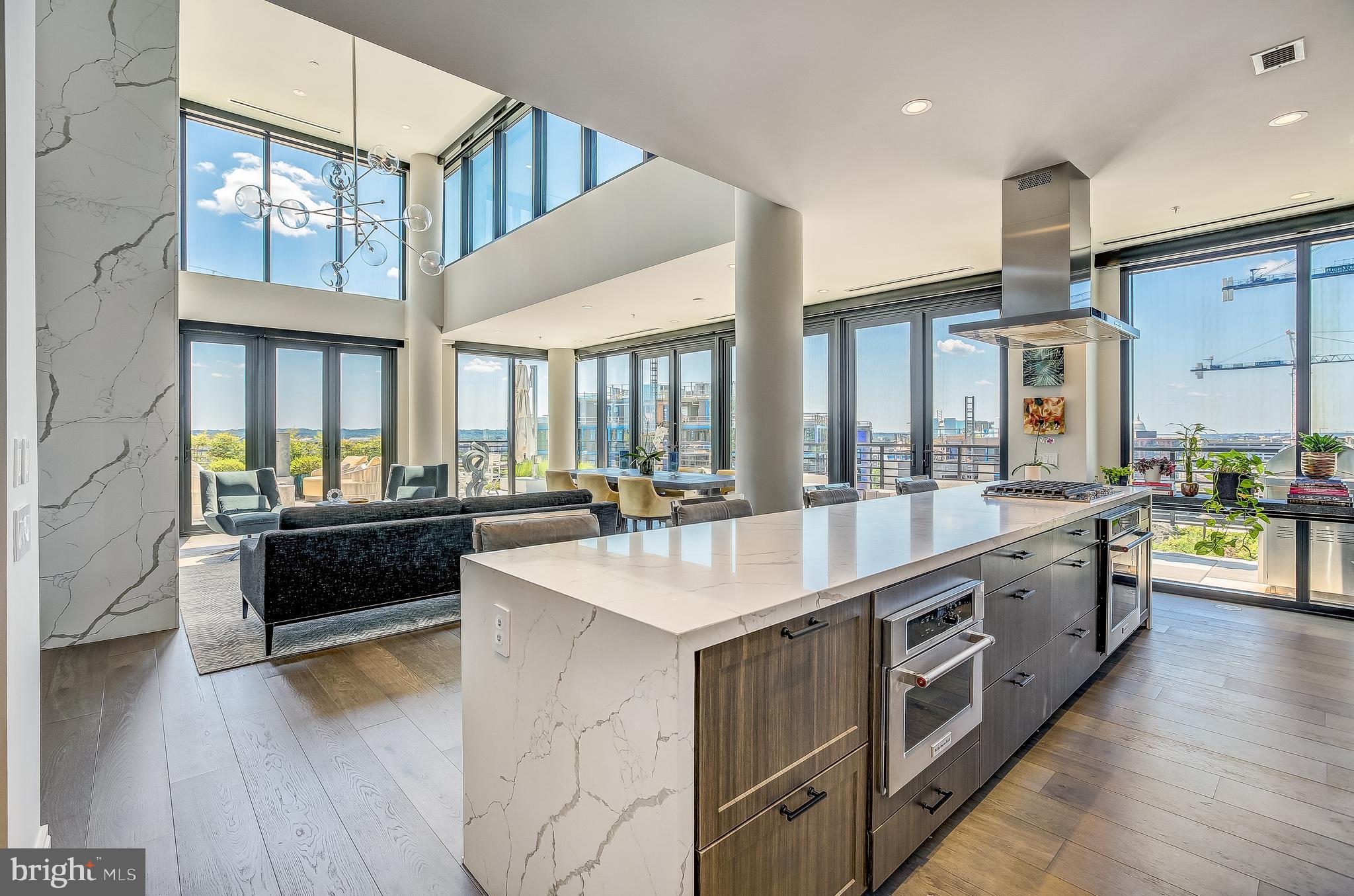 320-3 Florida Avenue Northeast, Unit PH3 Washington, DC 20002 - Photo 6 of 46 Open Kitchen w/Quartz Waterfall Countertops